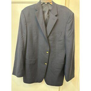 Ralph Lauren Blazer Navy Gold Plate Crest Buttons 100% Wool Sport Coat Men’s 44R